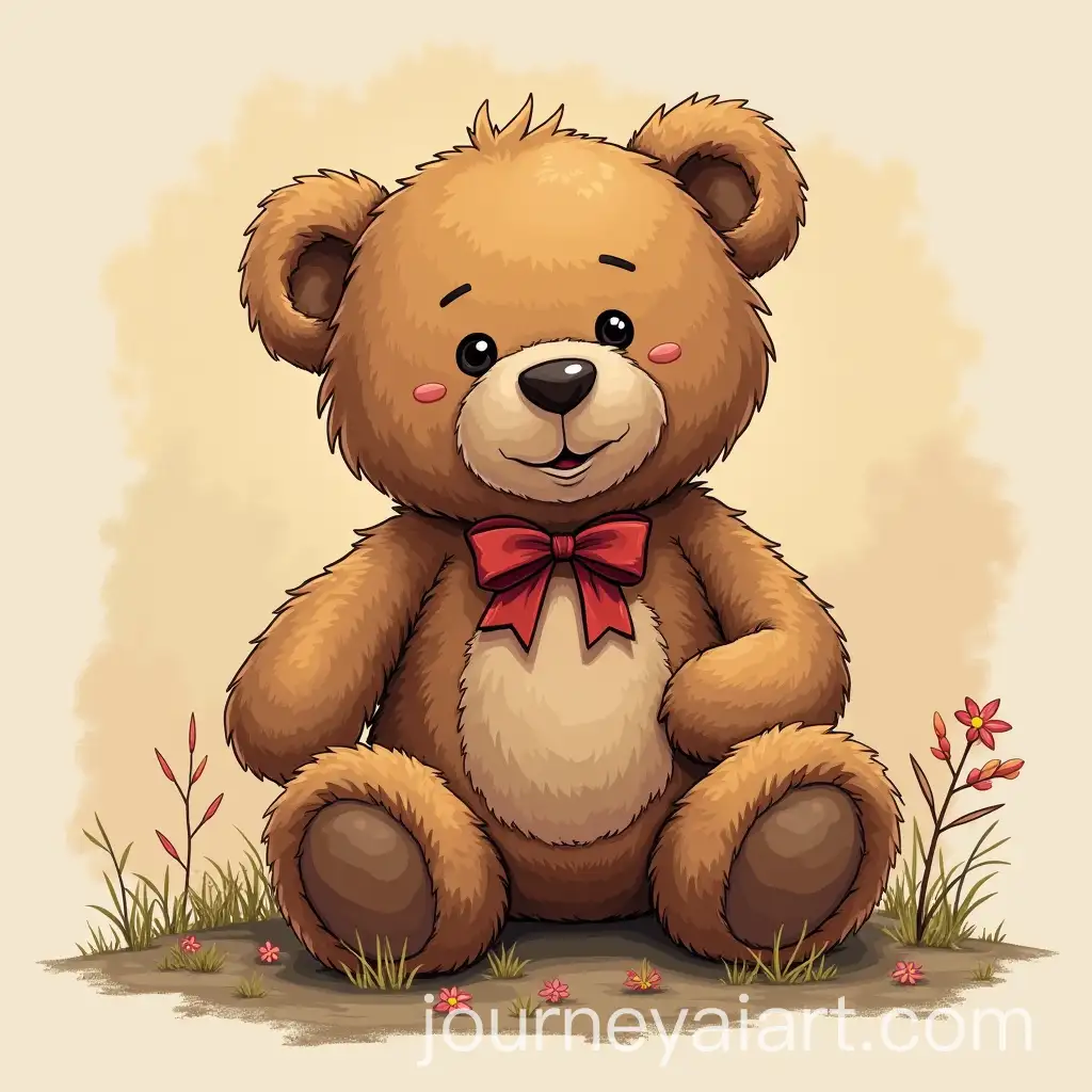Whimsical-Teddybear-Art-Poster-in-a-Playful-Setting