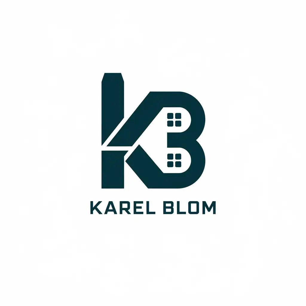 LOGO Design for Karel Blom Vector Logo with Letters Transforming into House Symbol