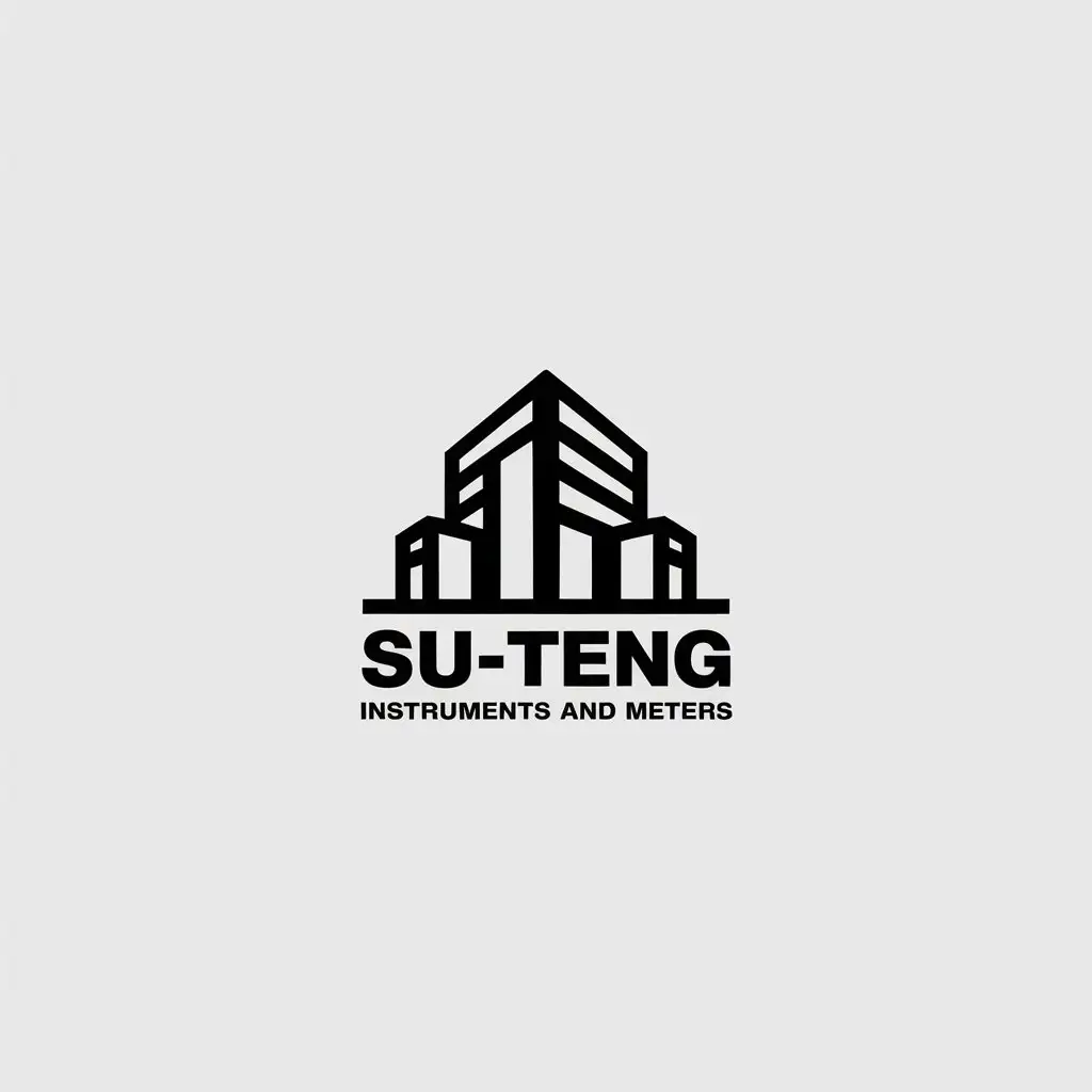 LOGO-Design-for-SuTeng-Instruments-and-Meters-Building-Symbol-in-Minimalistic-Style