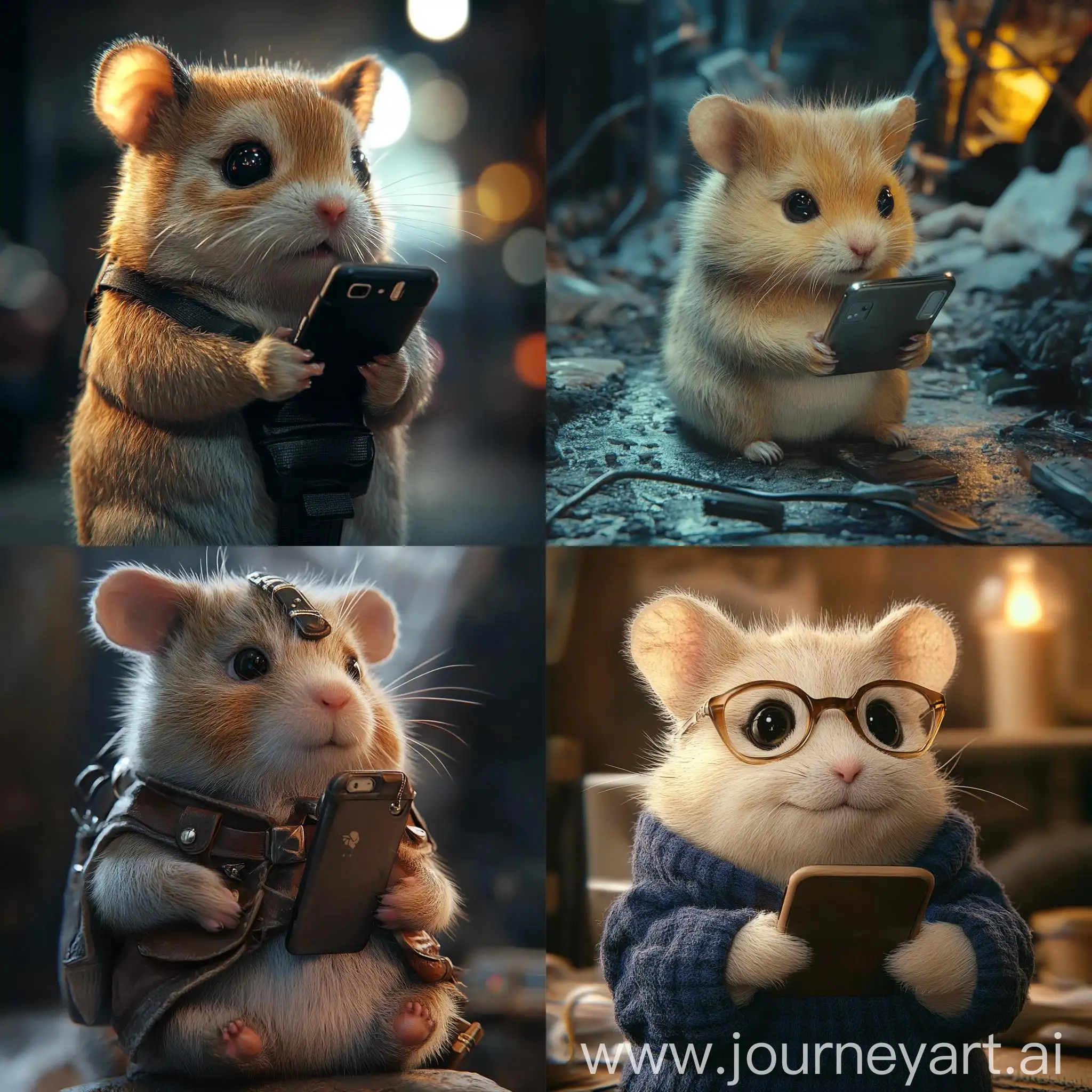 Fantasy-Hamster-with-Phone-in-Cinematic-SuperRealistic-Style