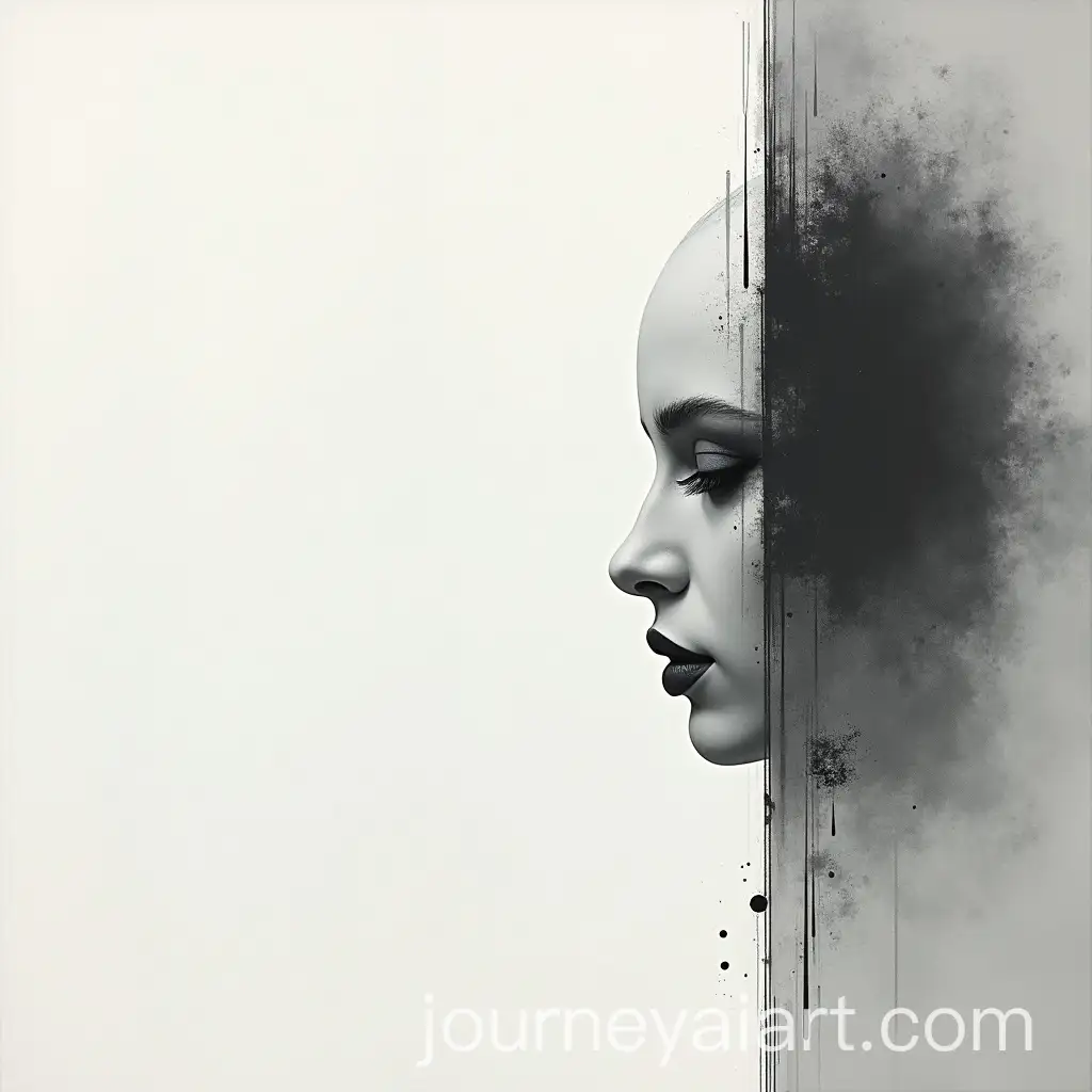 Black-and-White-Minimalist-Mask-Blending-Impressionism