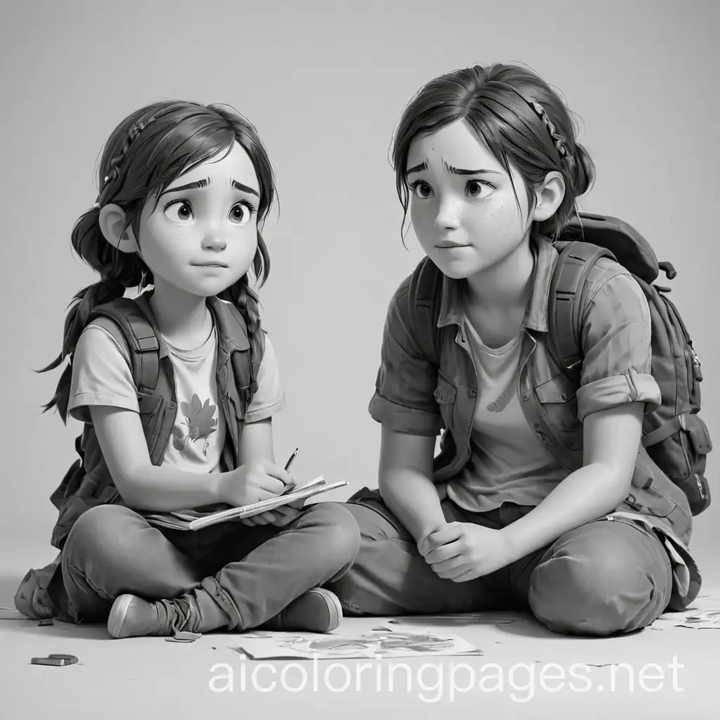 Ellie-and-Bella-Ramsey-Coloring-Page-Black-and-White-Line-Art