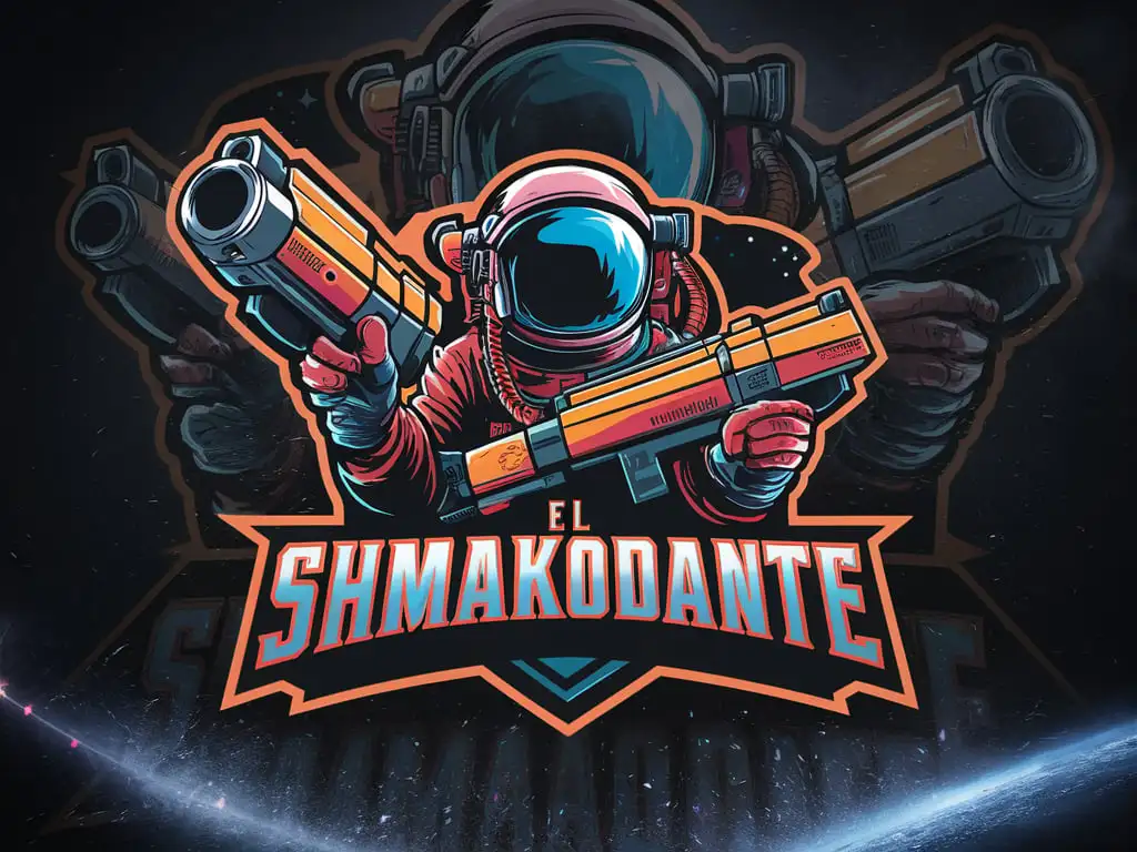 Astronaut-Holding-Weapon-in-Hardcore-Style-Background