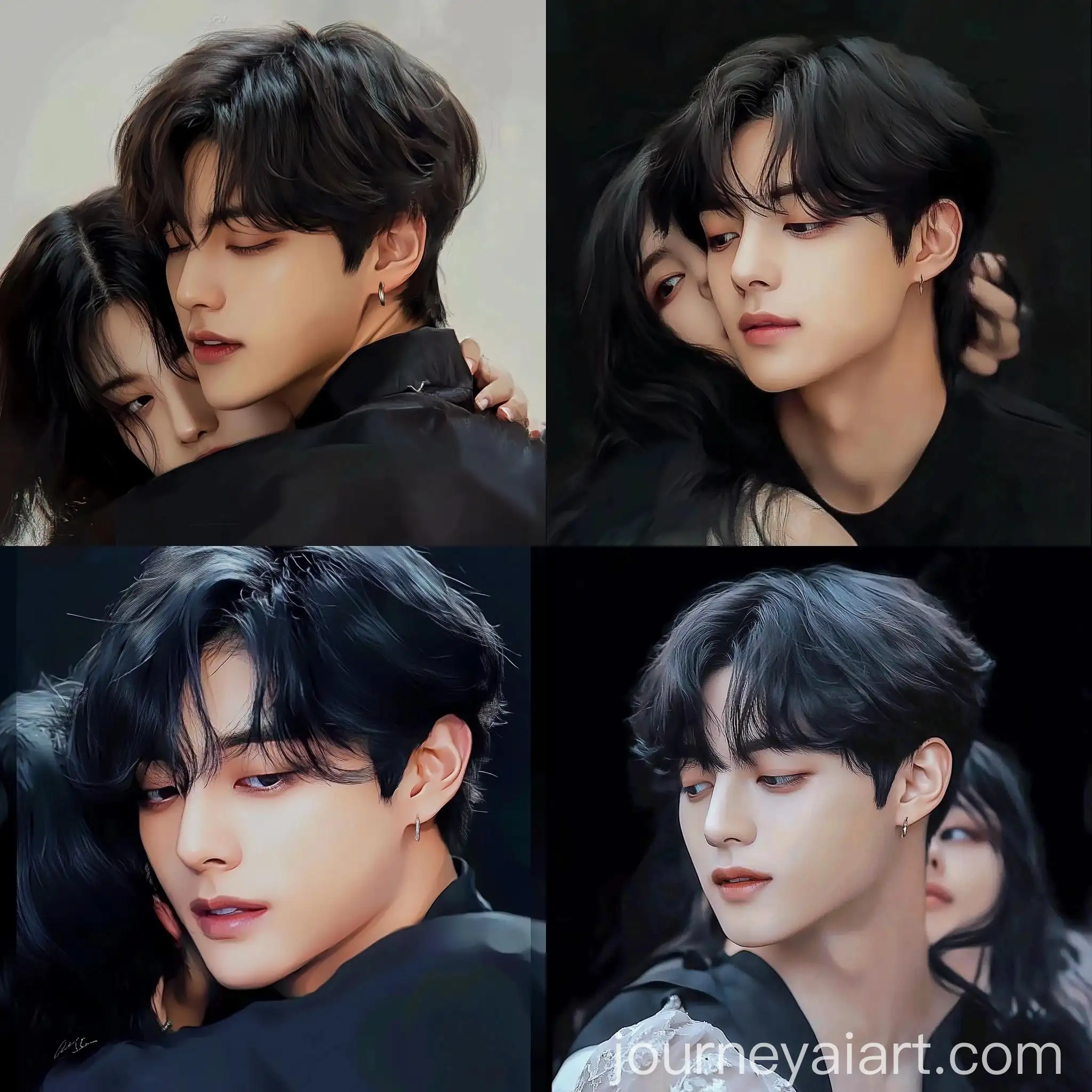 BTS-Taehyung-Hugging-Girl-with-Black-Hair-and-Eyes