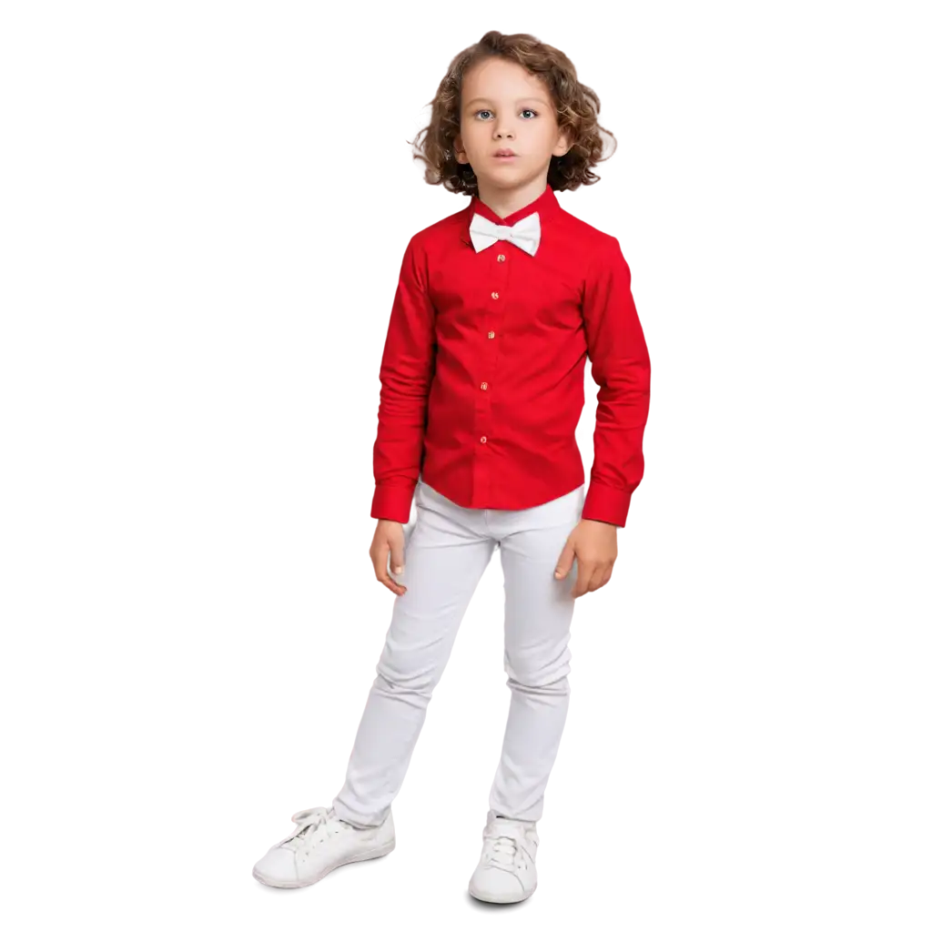 HighQuality-PNG-Image-of-a-Child-in-White-Pants-and-Red-Blouse-with-White-Bow-Tie-and-Shoes