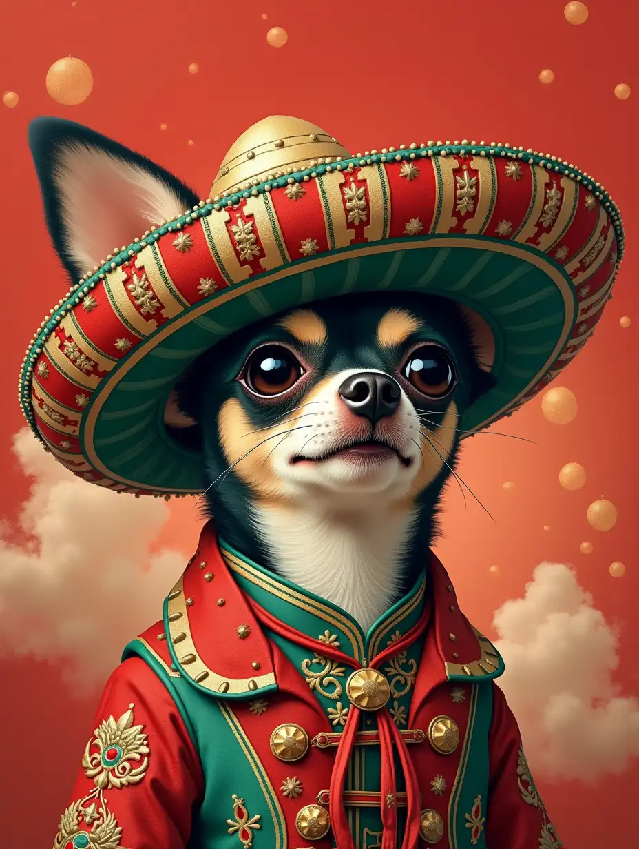 Chinapunk-Chihuahua-Poster-OrientalInspired-Sombrero-in-PostApocalyptic-Surrealism