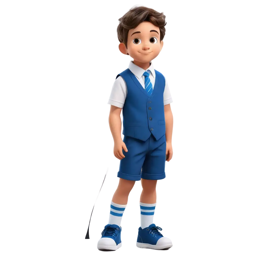 Cute-Cartoon-Little-Boy-PNG-with-Buttoned-Blue-Vest-Tie-and-Shorts-for-Digital-Projects