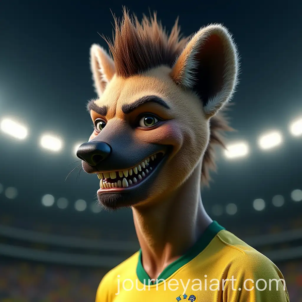 Hybrid-Creature-with-Neymars-Features-and-Hyena-Traits-in-Football-Stadium