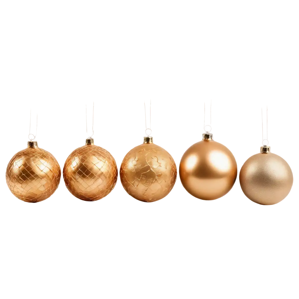 Christmas toys in the form of golden ball-shaped ornaments