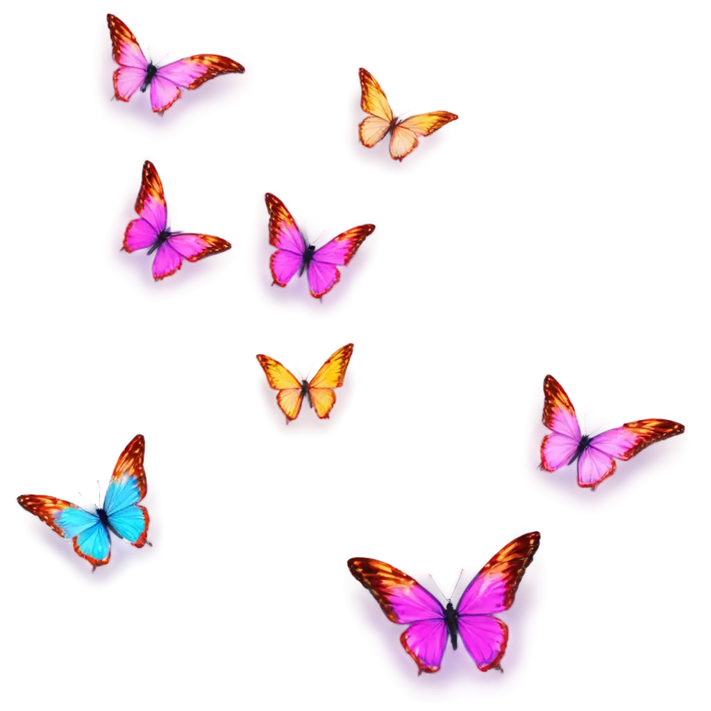 Many-Glowing-Flying-Butterflies-PNG-A-Stunning-Image-for-Diverse-Uses