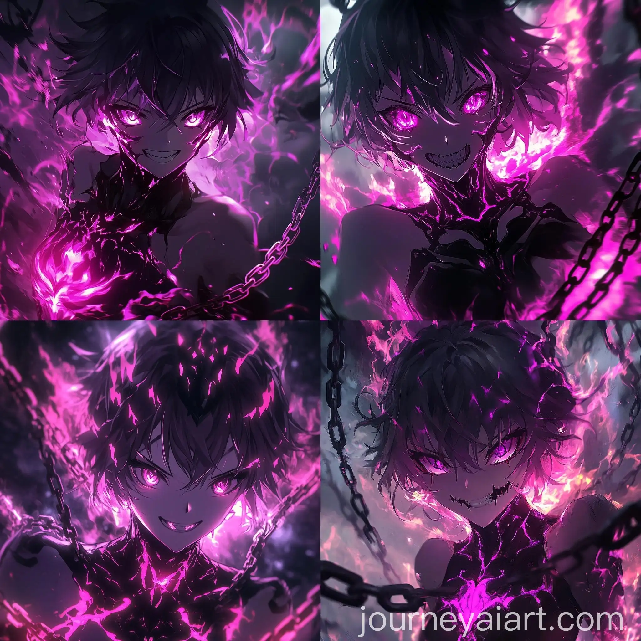 Anime-Male-Character-with-Glowing-Chains-and-Fire-Tiger-Horror-Manga-Design