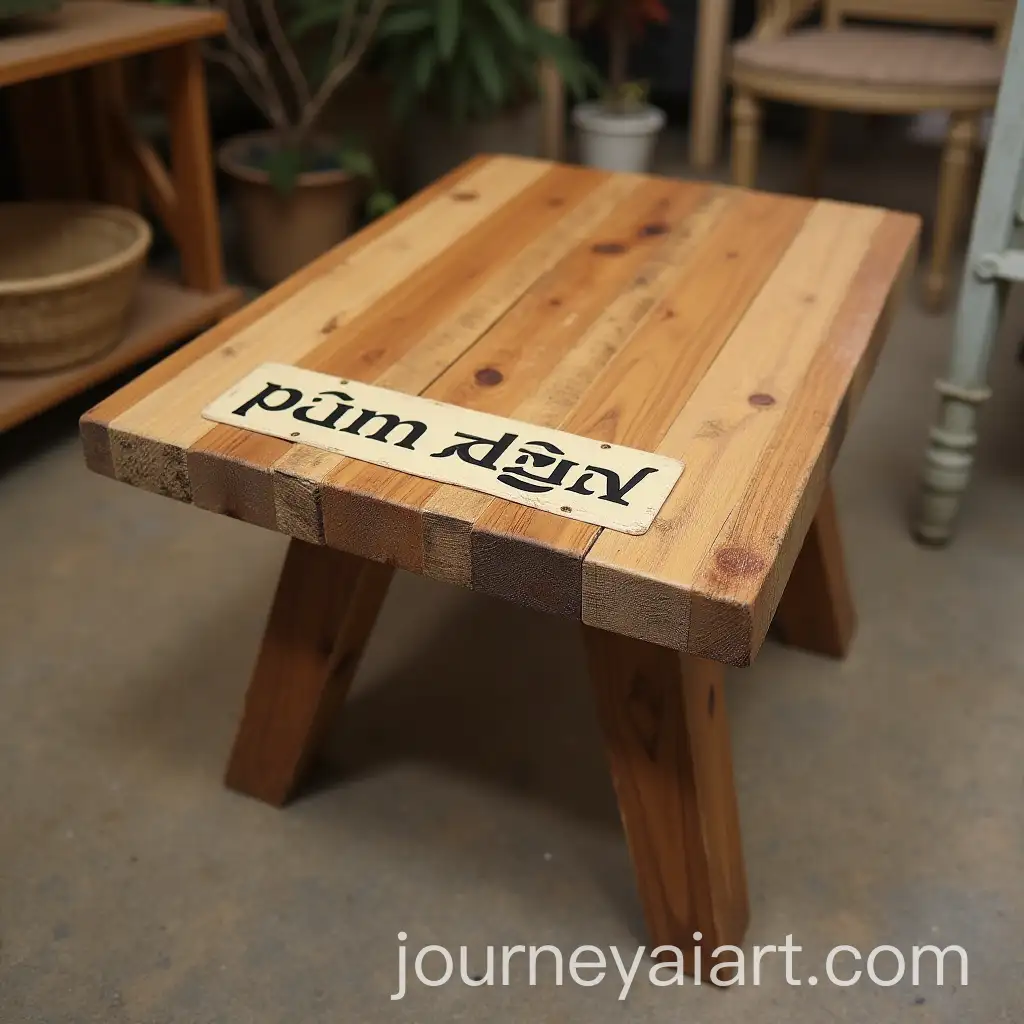 Wooden-Table-with-Run-Away-Label-and-Mysterious-Setting