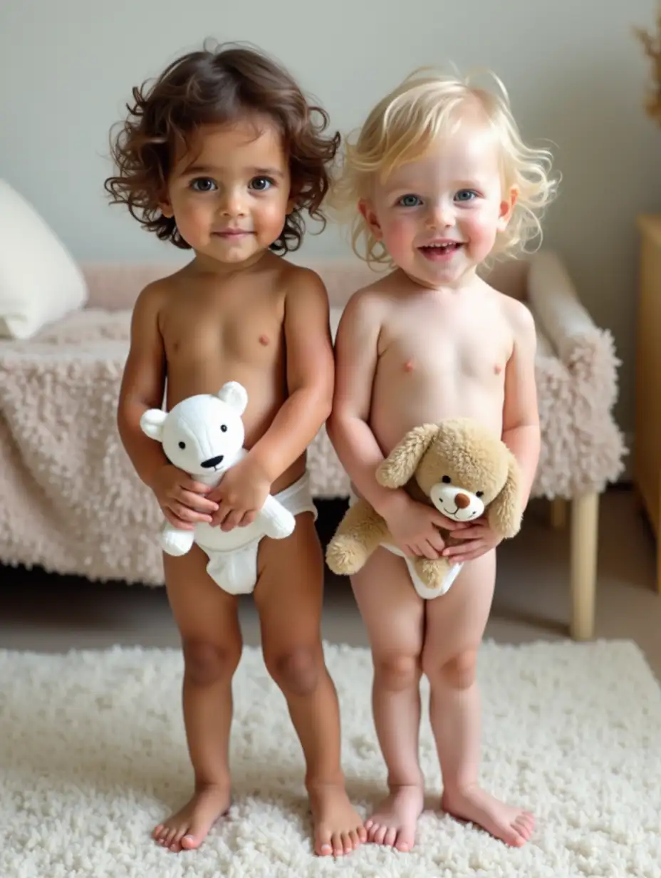 Two-Baby-Girls-in-Preschool-Classroom-with-Stuffed-Animals