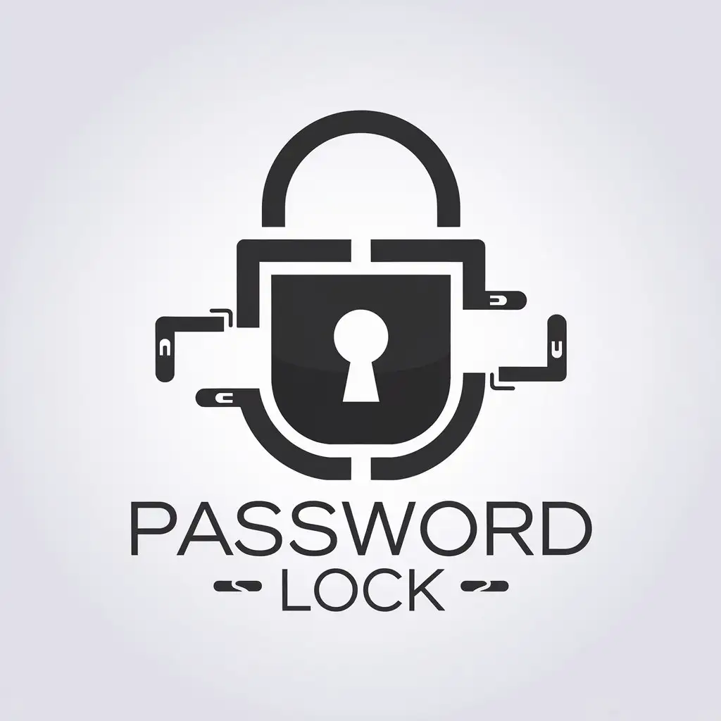 LOGO Design for Password Lock Vector Lock Symbol with Clear Background and Modern Style