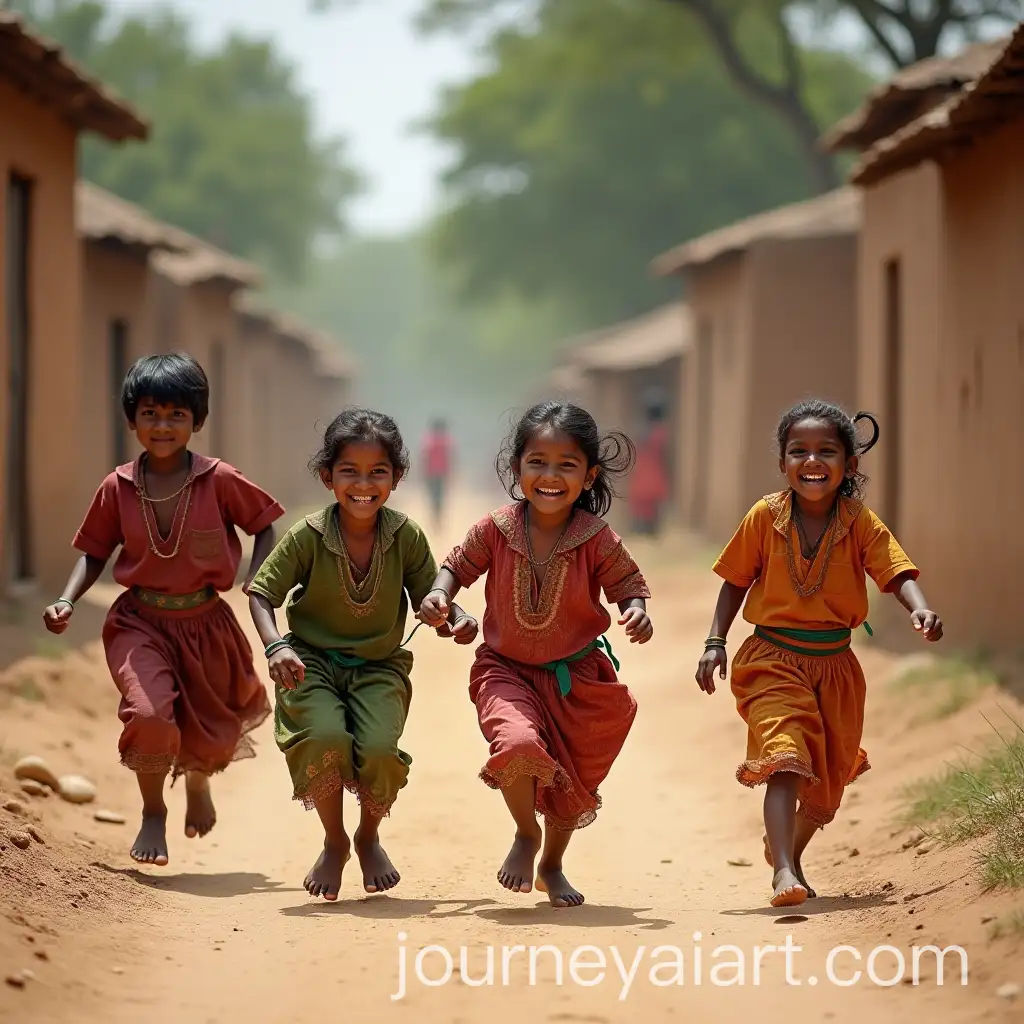 ChildrenAI-Art-Prompt-Expansion-Playing-in-a-Rural-Indian-Village-with-Traditional-Clothing