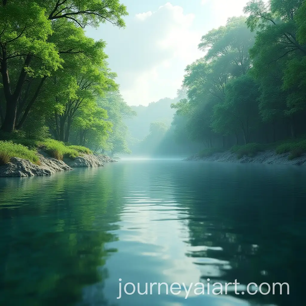 Cinematic-HyperRealistic-Water-Scenery-with-Lush-Green-Trees
