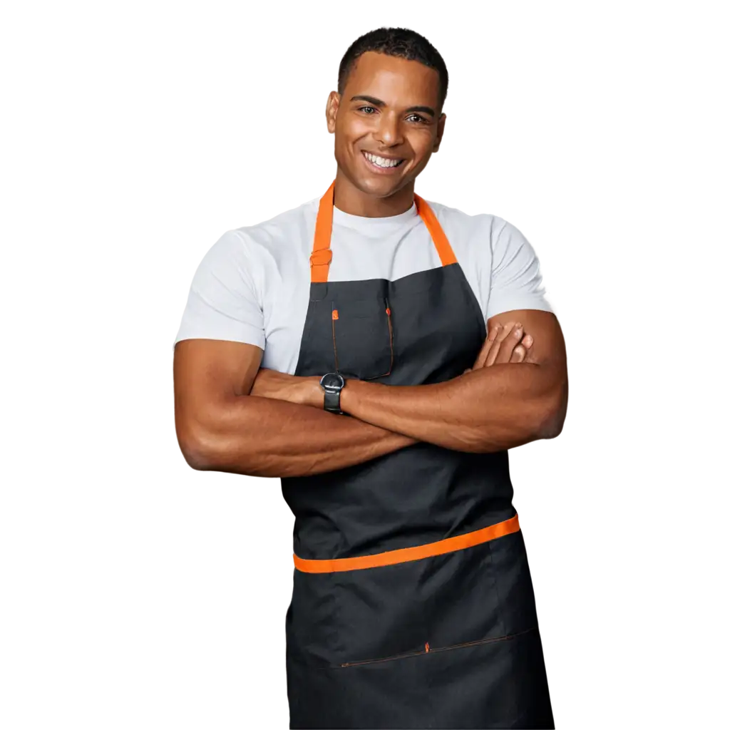 HighQuality-PNG-Image-of-a-Black-Cook-in-Orange-Apron-Artistic-AI-Portrait