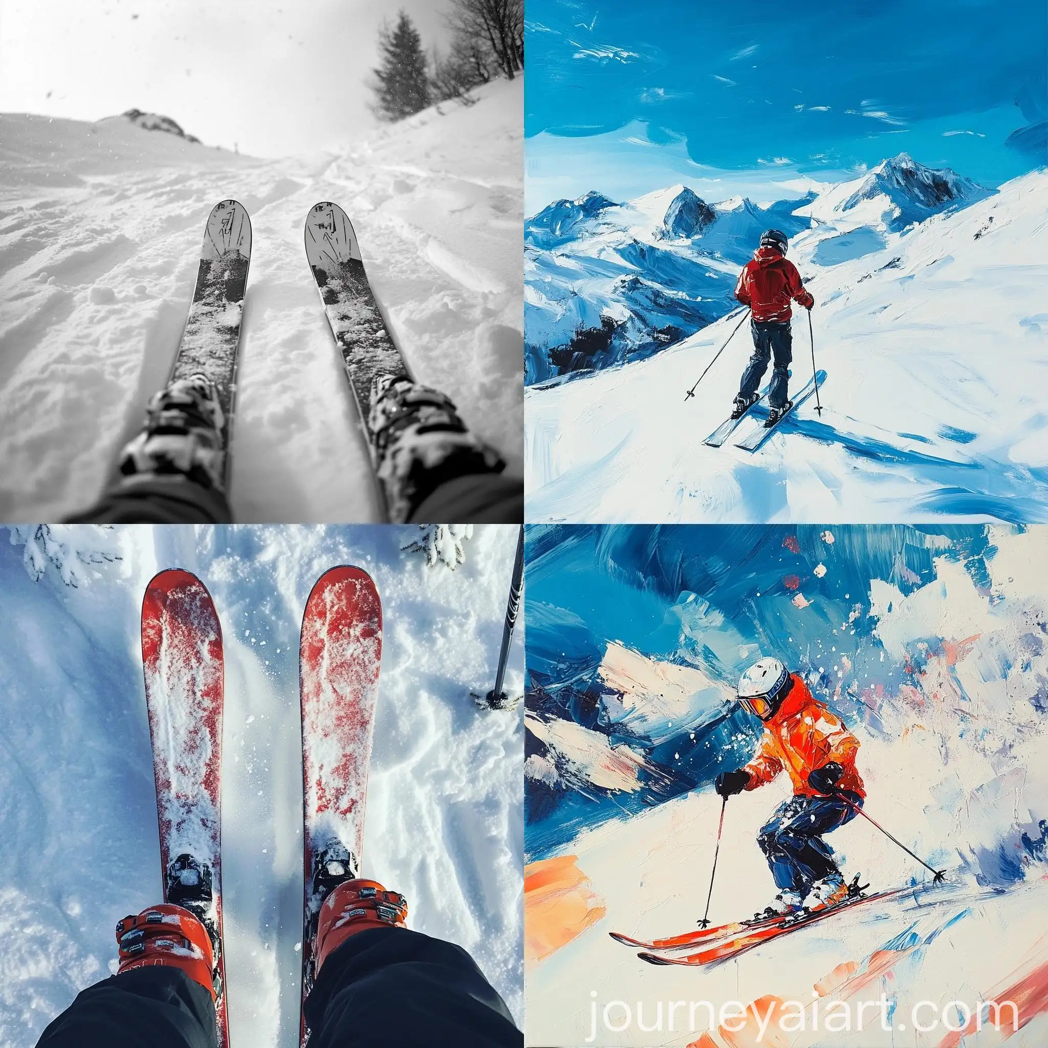 Skier-Observing-Ski-Detail-CloseUp