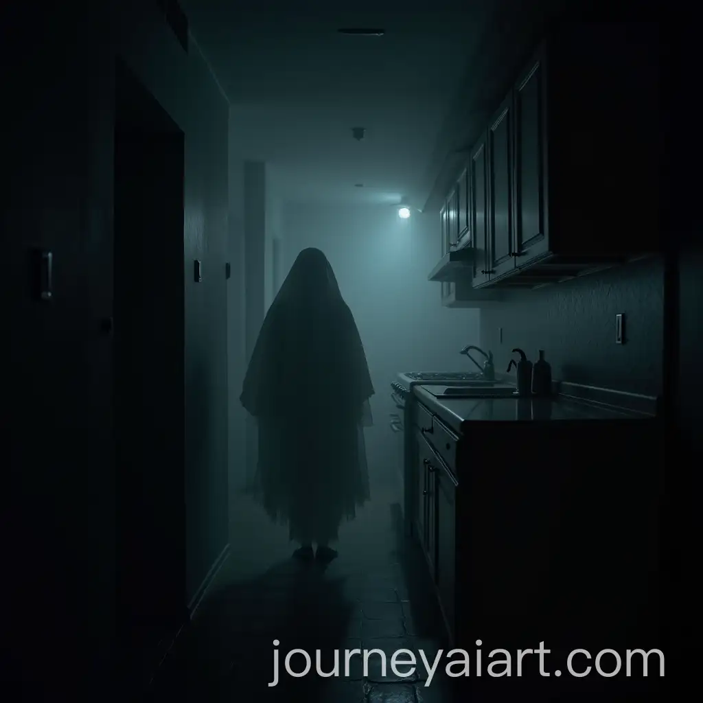 Ghost-Haunting-a-Kitchen-at-Night-with-Night-Vision-Effect