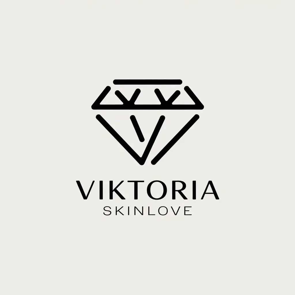 LOGO-Design-for-Viktoria-Skinlove-Diamond-Symbol-with-a-Clear-Background