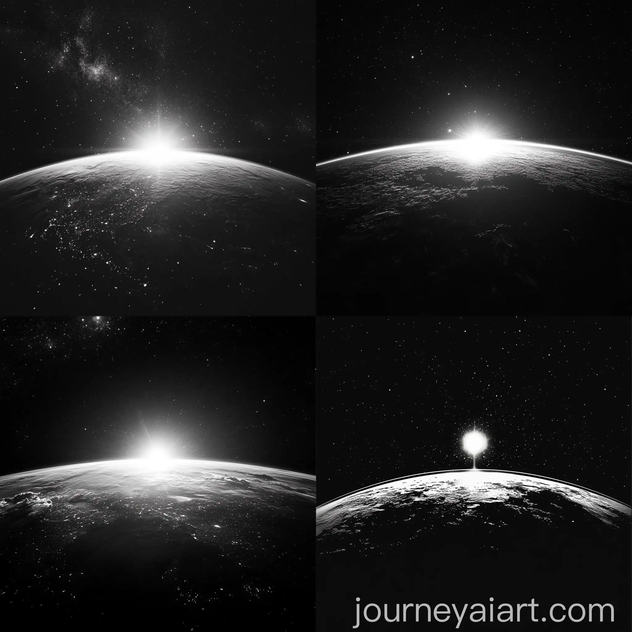 Earth-Sunrise-on-Space-Logo-in-Black-and-White