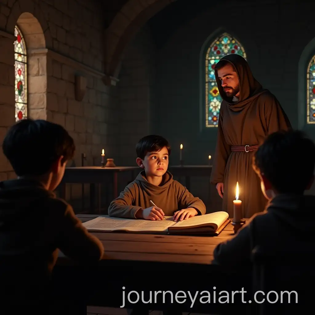 Young-Student-in-a-Medieval-Church-School