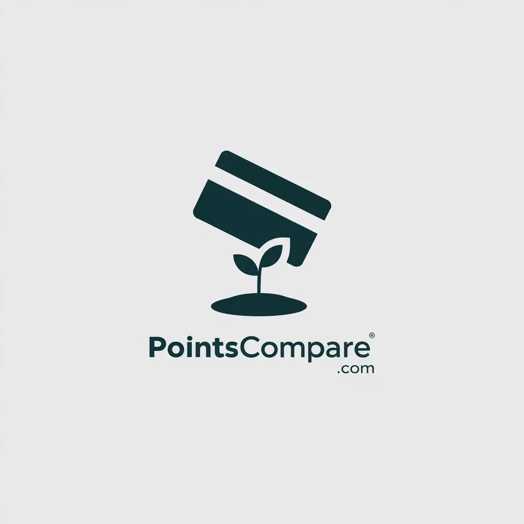 LOGO Design for PointsComparecom Credit Card Turning into a Small Sprout with Minimalistic Finance Theme