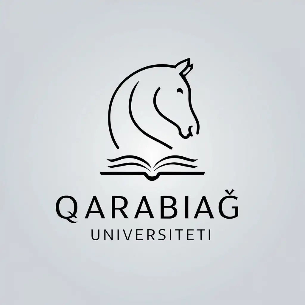 LOGO Design For Qaraba Universiteti Azerbaijan National University with Horse Head and Book Theme