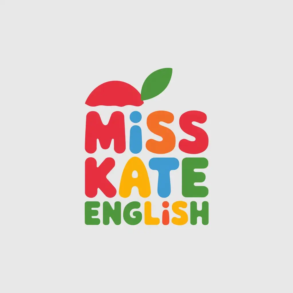 LOGO Design For Miss Kate English Bright and Engaging Design for Kids Education