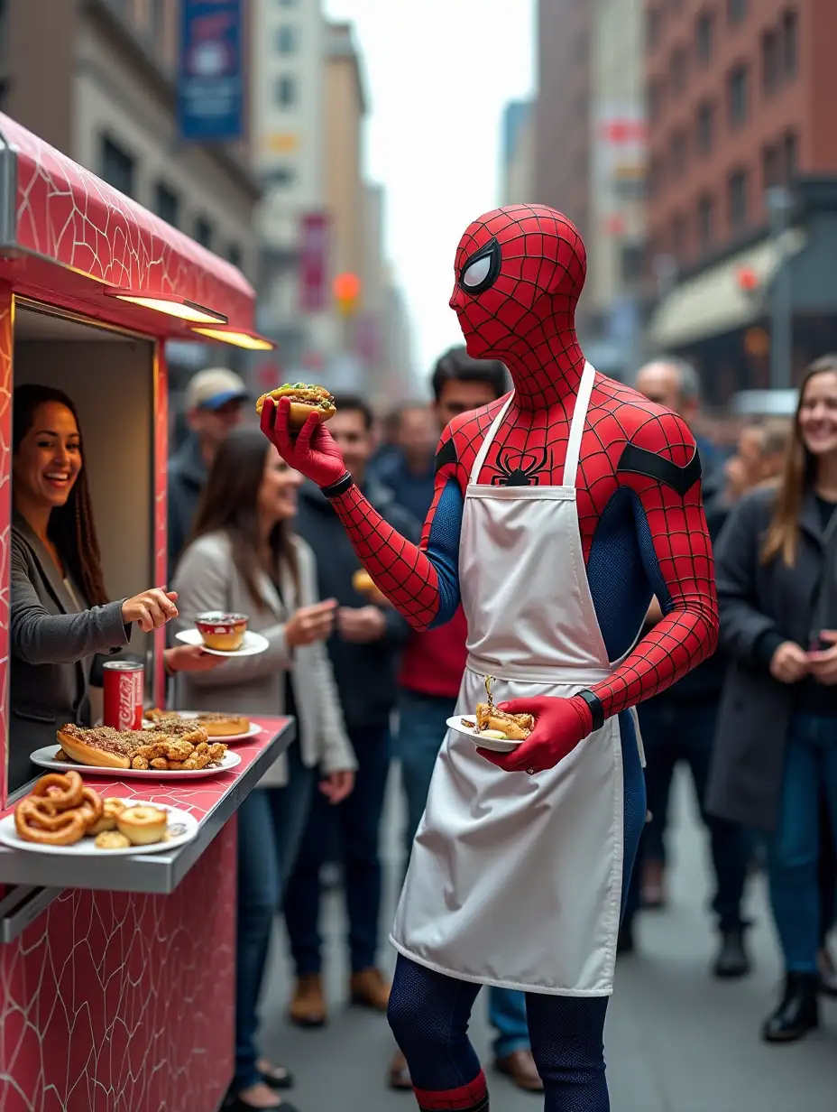 SpiderMan-Serving-Food-at-a-New-York-City-Street-Stand