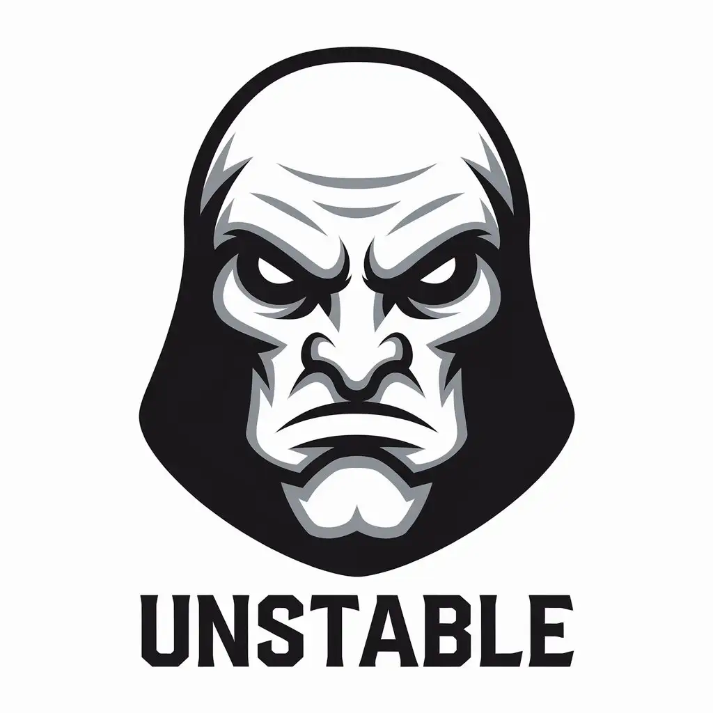 LOGO Design for Unstable Gloomy Face with Minimalist Vector Style and Clear Background