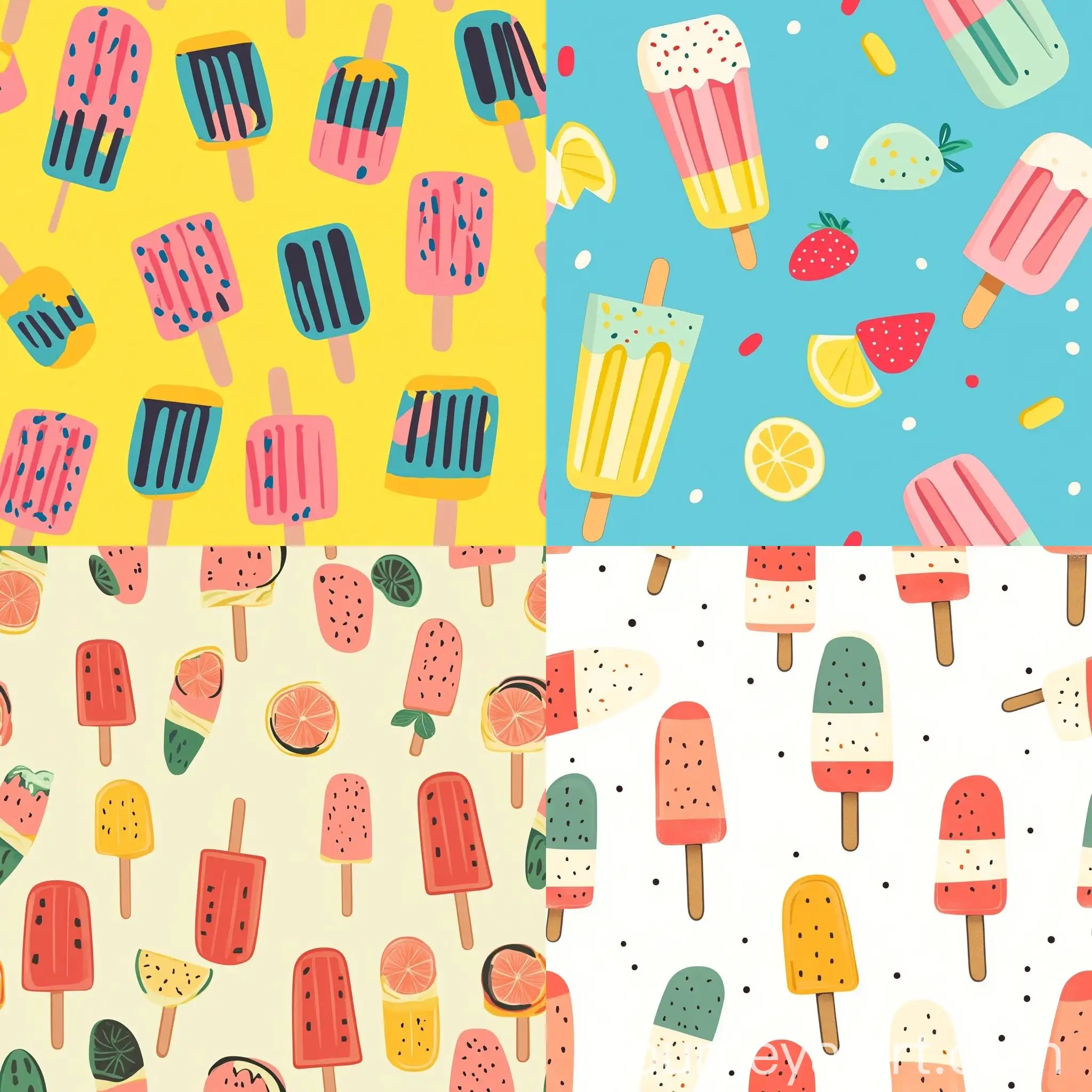 Colorful-Summer-Popsicles-Seamless-Pattern-Design