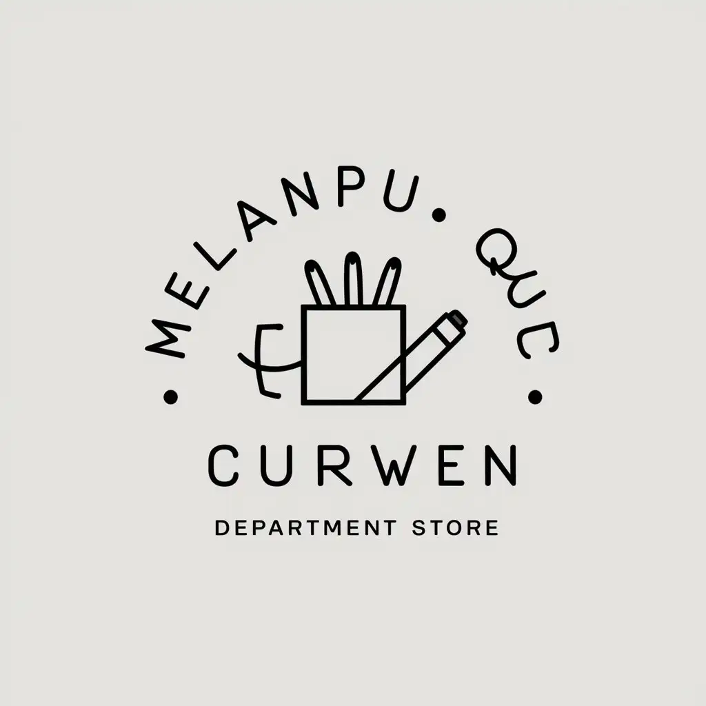 LOGO-Design-for-Melanpu-Qu-Curwen-Department-Store-Minimalistic-Vector-Design-with-Stationery-Theme