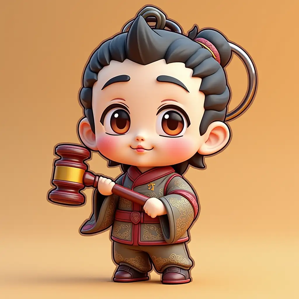 Souvenir product design, Q-version character design, Lin Zexu, holding the international law, acrylic keychain