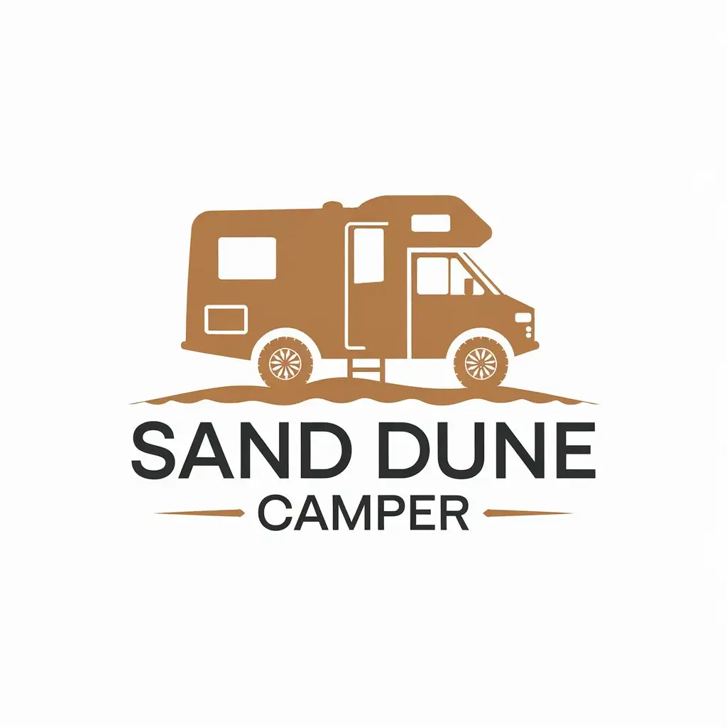 LOGO Design for Sand Dune Camper Minimalistic Motorhome Dune Theme for Travel Industry