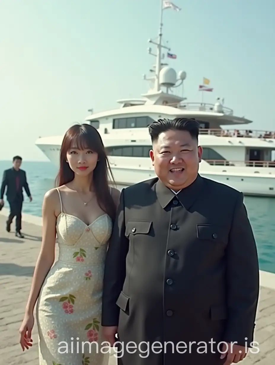 Kim-Jong-Un-with-Beautiful-Korean-Girls-on-Private-Island-and-Luxurious-Ship