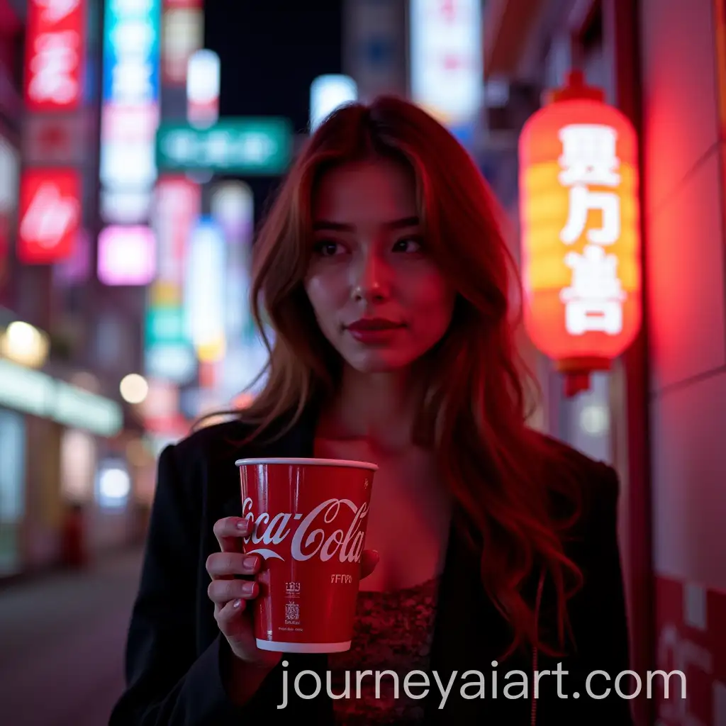 Female-Model-Posing-with-Coca-Cola-in-Neon-Lights-of-Tokyo
