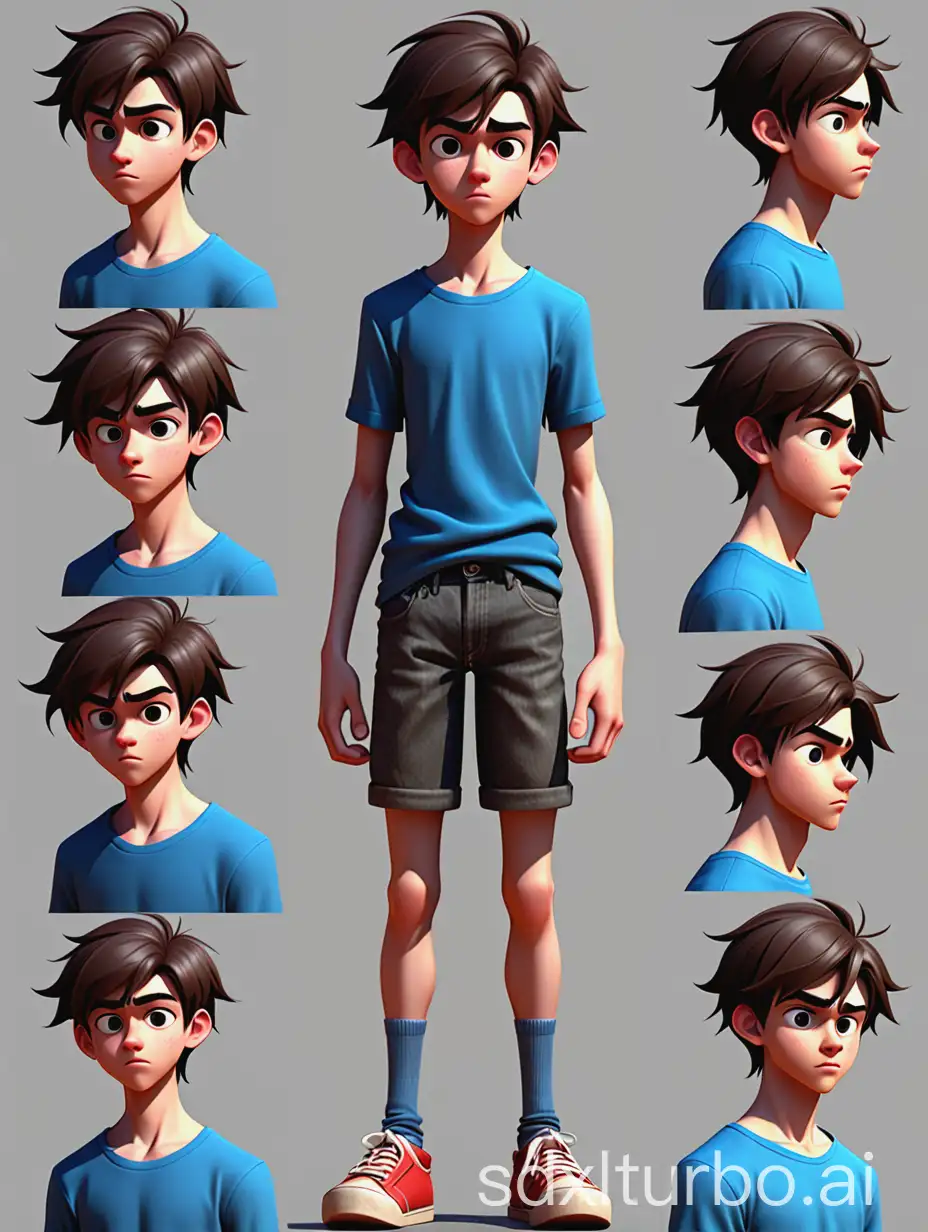 Adolescent-Animation-Character-Boy-MultiAngle-Portraits