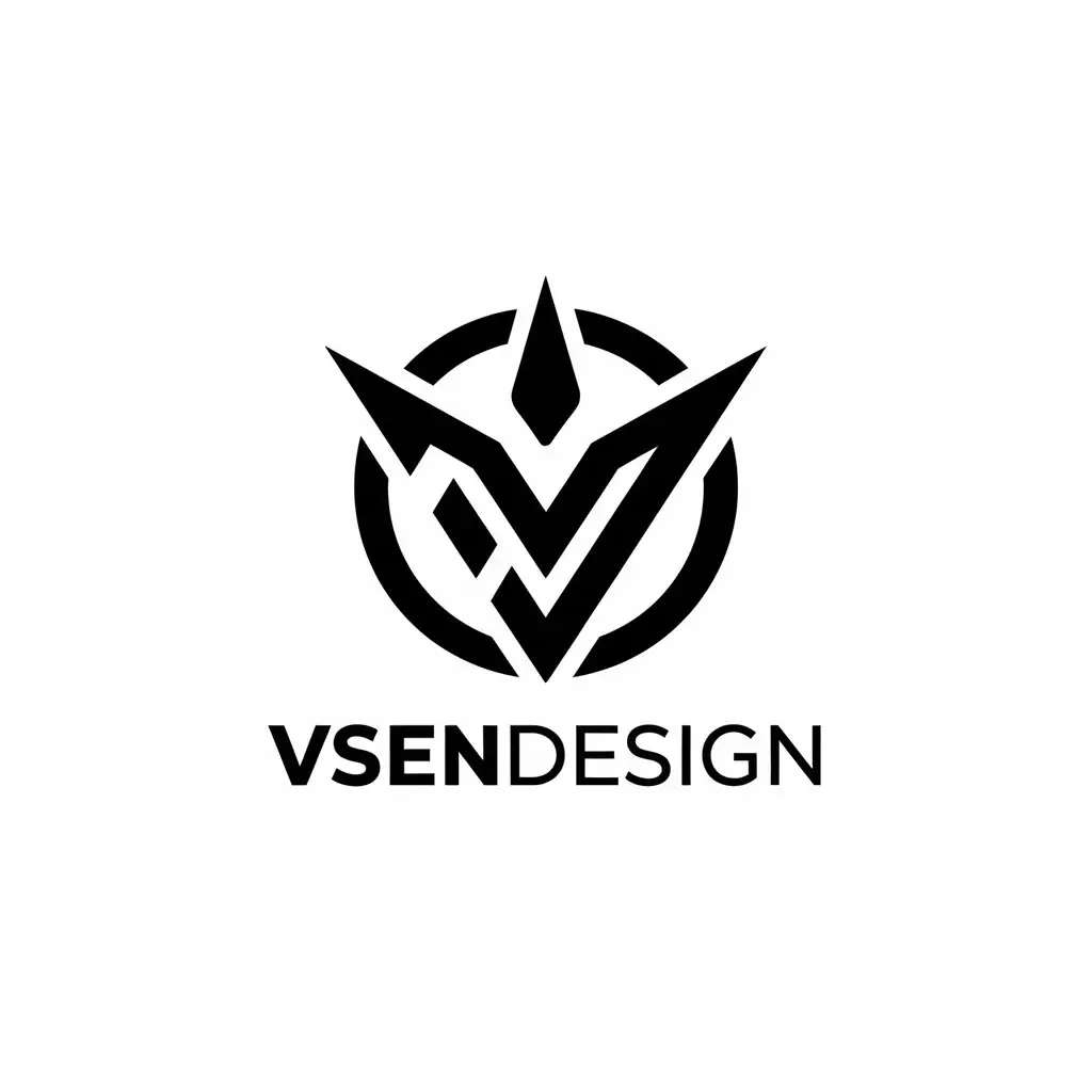 a vector logo design,with the text "VsenDesign", main symbol:VsenDesign,Moderate,be used in Technology industry,clear background