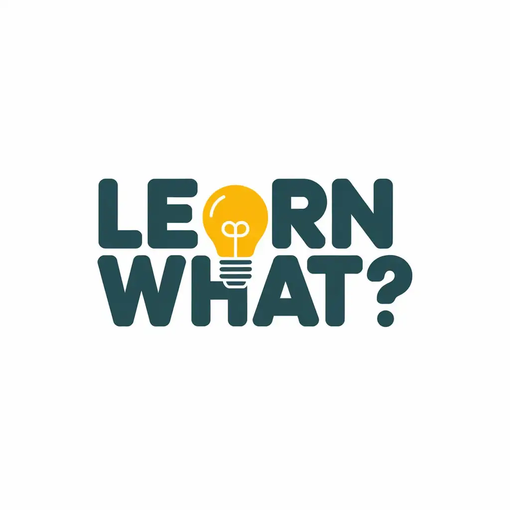 a vector logo design,with the text "Learn what?", main symbol:Learn what?,Moderate,clear background