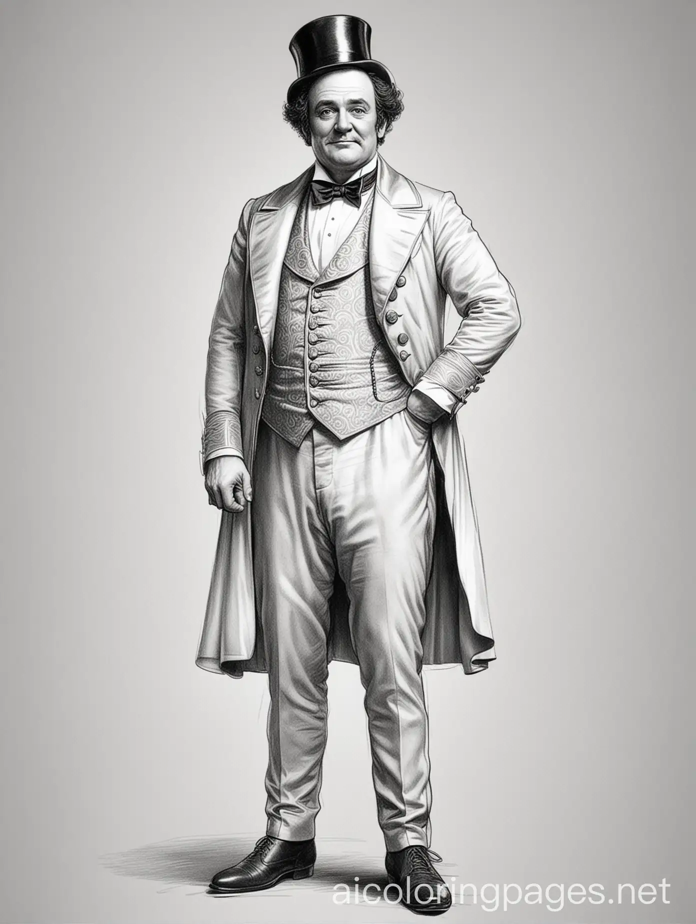 PT-Barnum-The-Greatest-Showman-Coloring-Page-Simple-Line-Art-on-White-Background