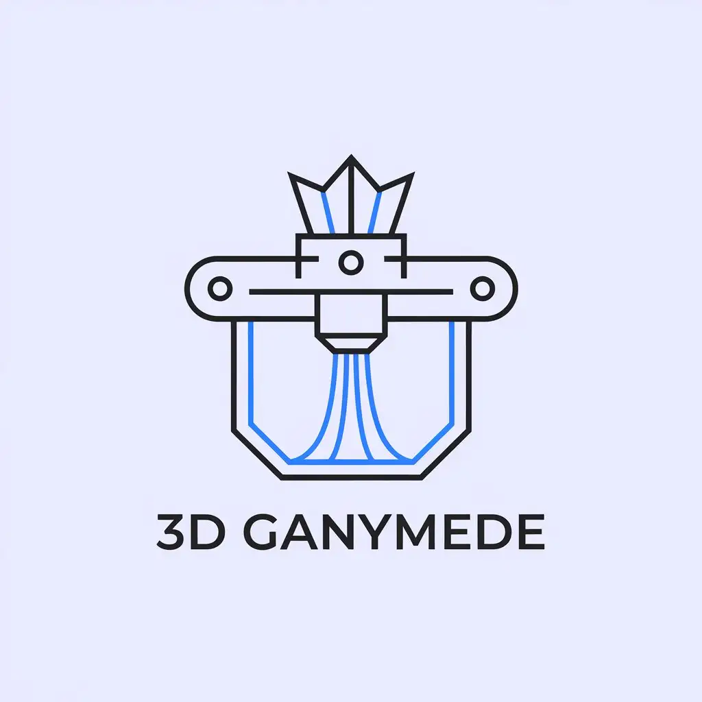 LOGO Design for 3D Ganymede 3D Printer Nozzle with Crown Symbol in Blue and Black