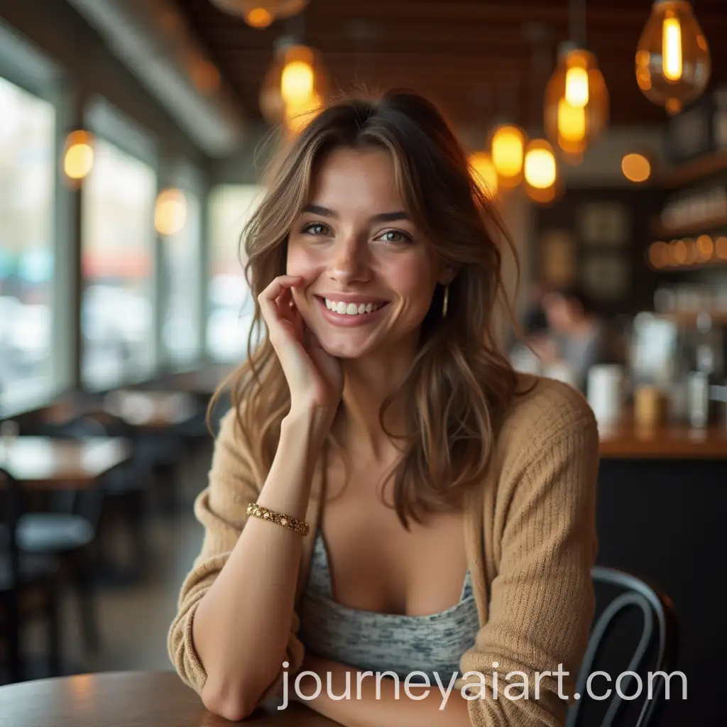 Beautiful-Girl-Enjoying-Coffee-in-Cafe