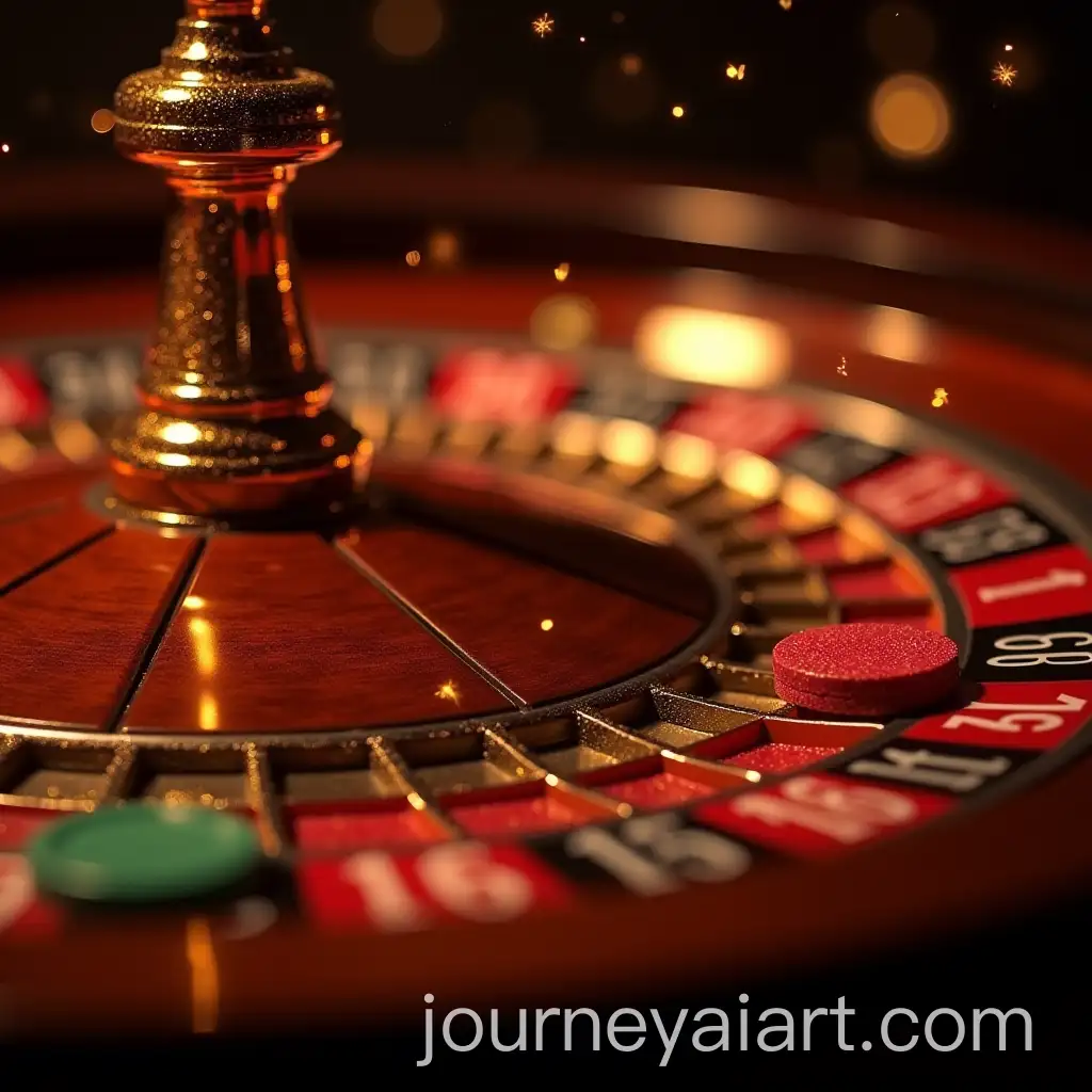 Closeup-of-Casino-Roulette-Wheel-Stopping-on-Winning-Number-with-Stacked-Chips-and-Bright-Lights