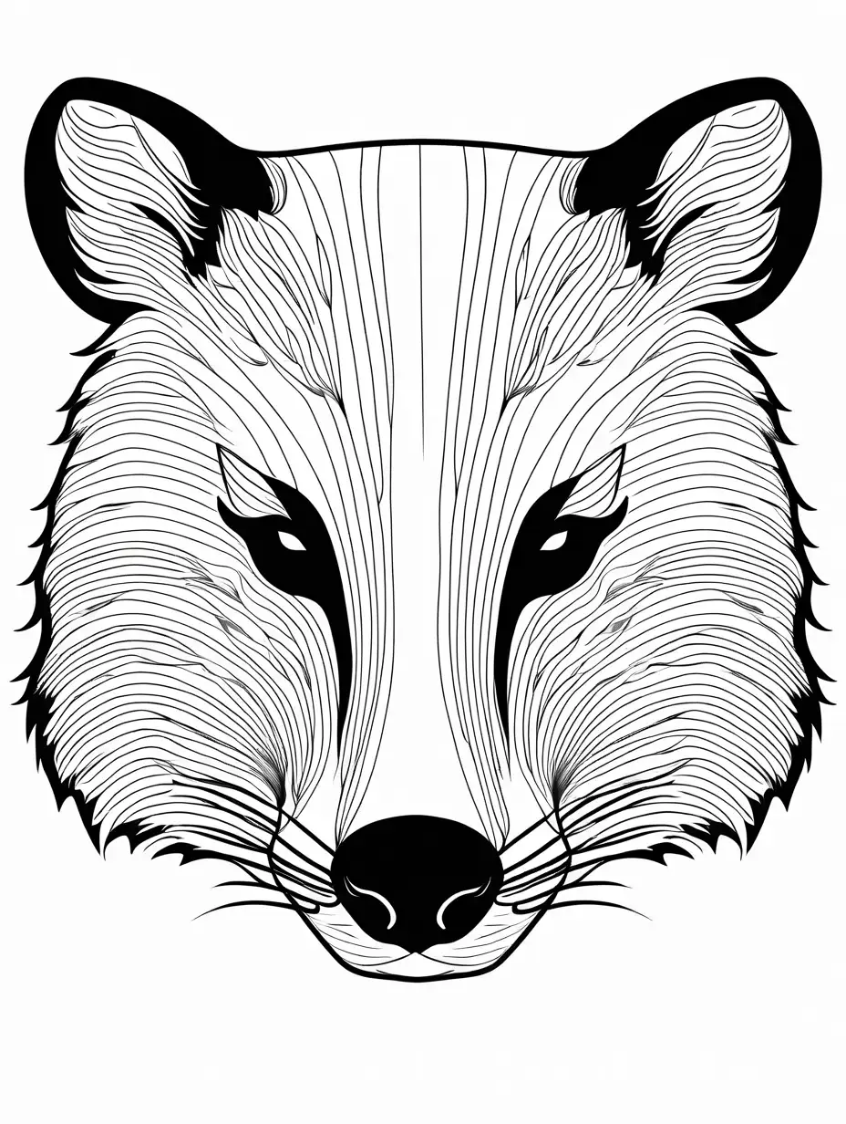 Stylish-Badger-Mask-Coloring-Page-with-Elegant-Line-Art