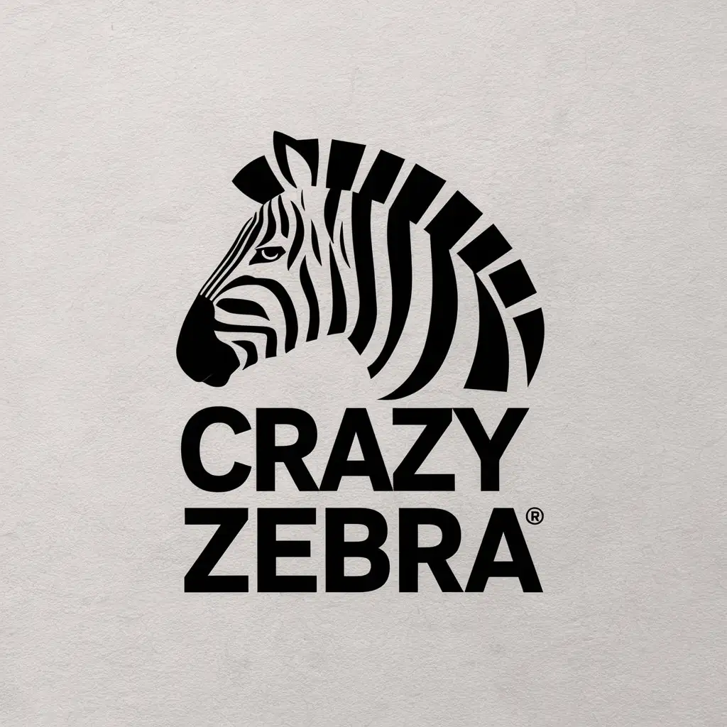 LOGO-Design-For-Crazy-ZEBRA-Black-White-Stripes-Symbolizing-Elegance-and-Clarity