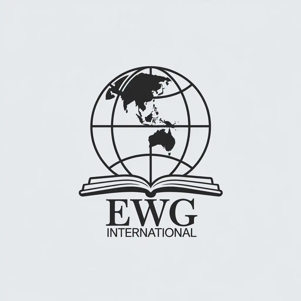 LOGO Design for EWG International Simple Globe with Southeast Asia and Open Bible Theme