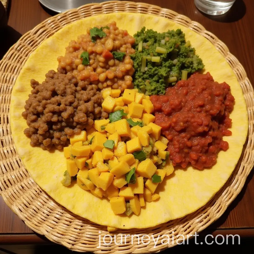 Ethiopian-Cuisine-Traditional-Injera-and-Stews-Platter