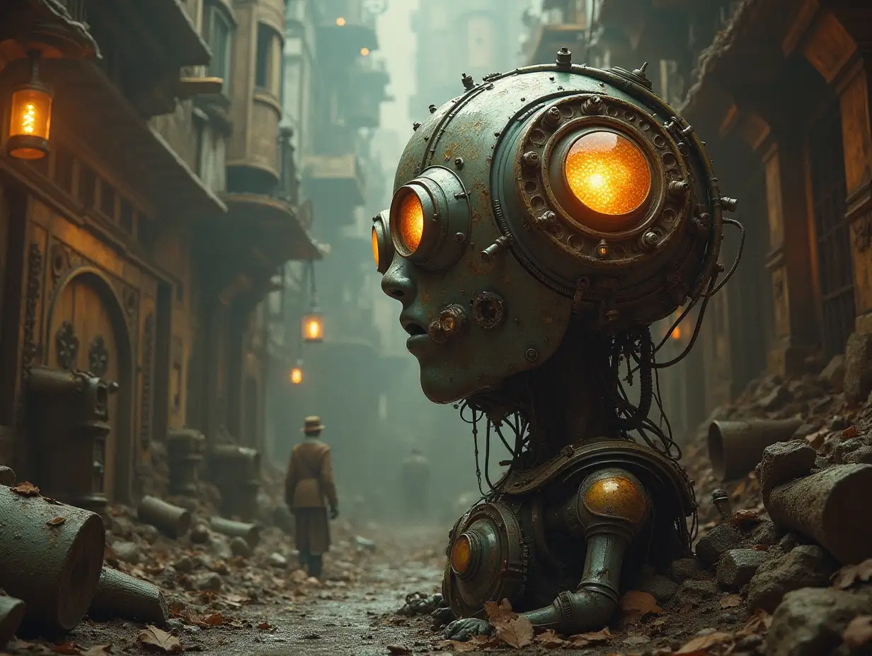 Surrealist questions for the artificial unconscious of Steampunk