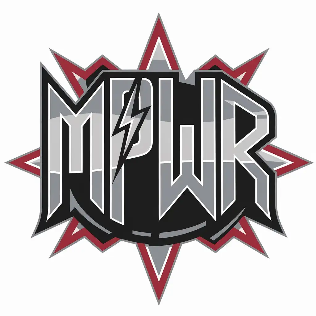 LOGO Design for MPWR Bold Flayed Font with Lightning Bolt for Entertainment Industry